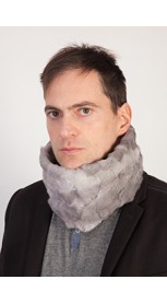 Grey sapphire mink fur neck warmer - unisex